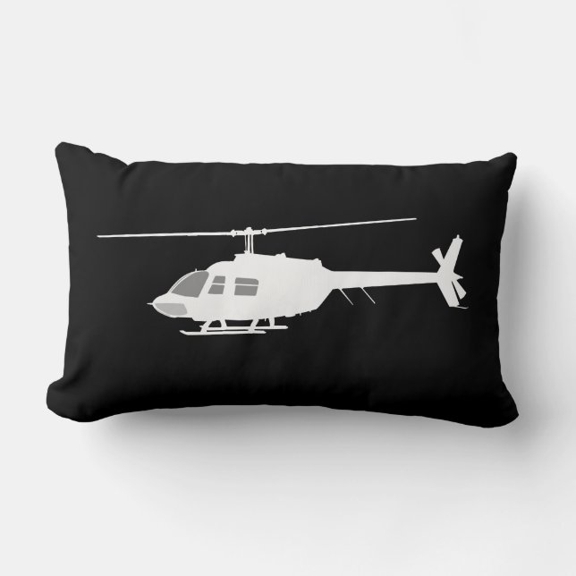 Helikopter Chopper Silhouette Flying Black Kussen (Voorkant)