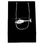 Helikopter Chopper Silhouette Flying Black Medium Cadeauzakje (Achterkant)