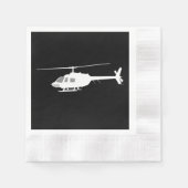 Helikopter Chopper Silhouette Flying Black Servetten (Voorkant)