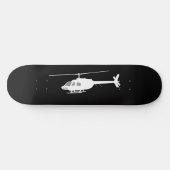 Helikopter Chopper Silhouette Flying Black Skateboard (Horizontaal)