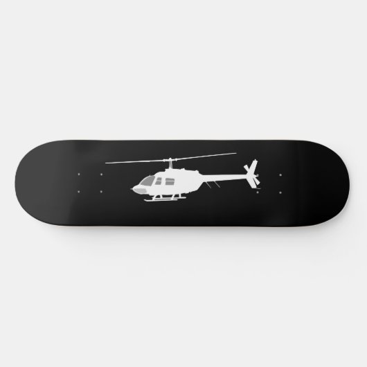 Helikopter Chopper Silhouette Flying Black Skateboard (Horizontaal)