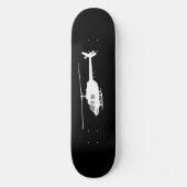 Helikopter Chopper Silhouette Flying Black Skateboard (Voorkant)