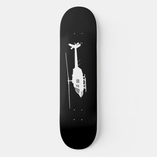 Helikopter Chopper Silhouette Flying Black Skateboard (Voorkant)