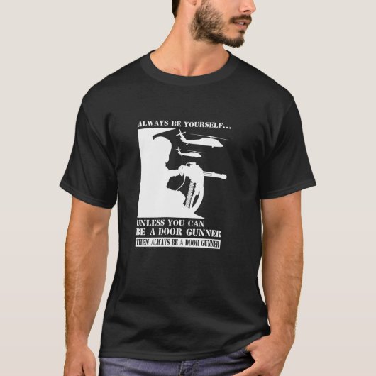 Helikopter deur gunner altijd grap Humor Meme L T-shirt (Voorkant)