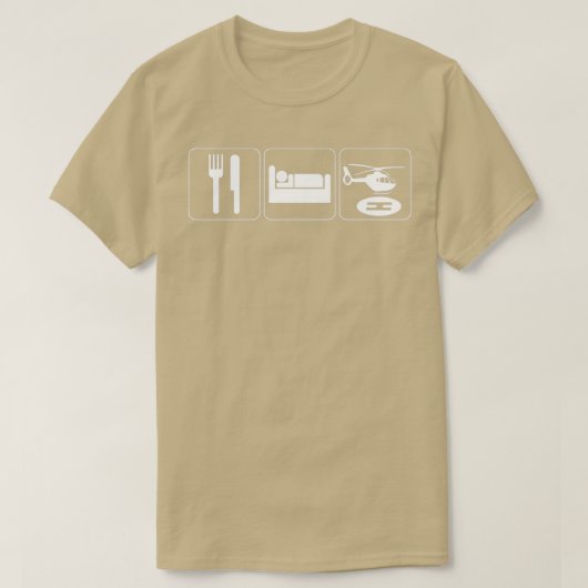Helikopter Eat Slaaphelikopter piloot T-shirt (Design voorkant)