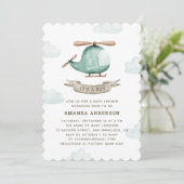 Helikopter en lucht | Het is een Boy Aviation Baby Kaart (Staand voorkant)