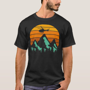Helikopter  gebergte Heli Pilot Sunset T-shirt