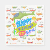 Helikopter Gelukkige Verjaardag Servet (Voorkant)