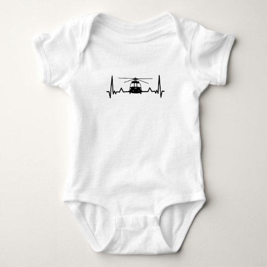 Helikopter hartslag Funny Militaire cadeaus Romper (Voorkant)