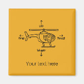 Helikopter illustratie luchtvaart Piloot Birthday Magneet (Voorkant)