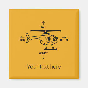 Helikopter illustratie luchtvaart Piloot Birthday Magneet