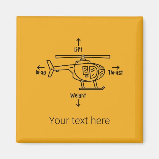Helikopter illustratie luchtvaart Piloot Birthday Magneet (Voorkant)