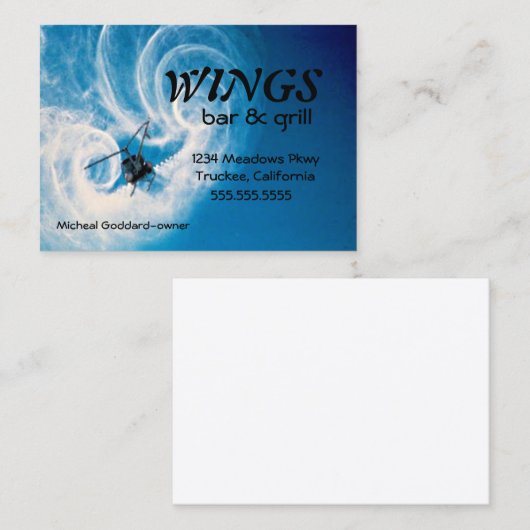 Helikopter in luchtwolken visitekaartje (Voorkant / Achterkant)