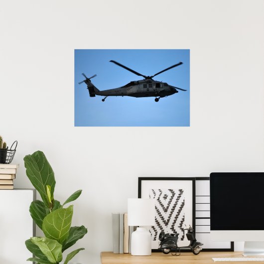 helikopter in poster (Thuiskantoor)