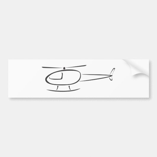 Helikopter in swish Drawing Style Bumpersticker (Voorkant)