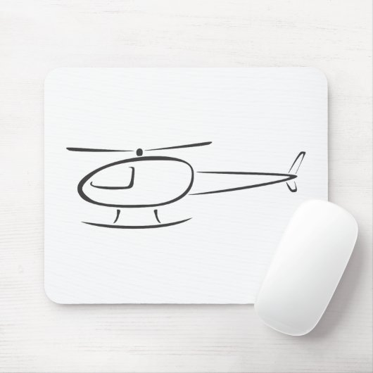Helikopter in swish Drawing Style Muismat (Met muis)