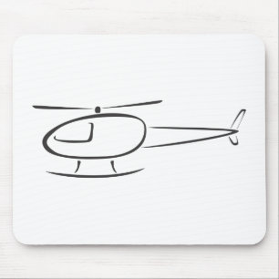 Helikopter in swish Drawing Style Muismat