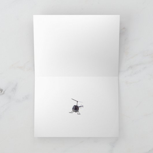 Helikopter Kaart Flying Chopper Wenskaart (Binnen)