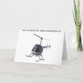 Helikopter Kaart Flying Chopper Wenskaart (Achterkant)