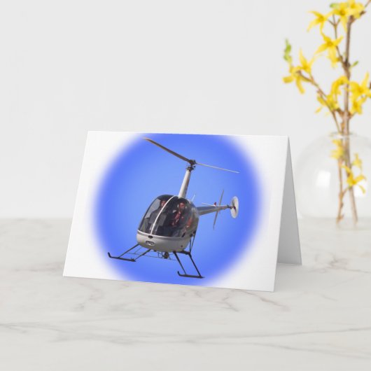 Helikopter Kaart Flying Chopper Wenskaart (Gele Bloem)