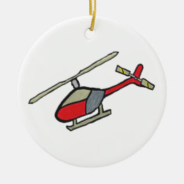 Helikopter Keramisch Ornament