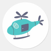 Helikopter Kinderen Ronde Sticker (Voorkant)