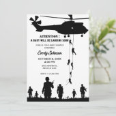Helikopter leger soldaat baby shower kaart (Staand voorkant)