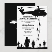 Helikopter leger soldaat baby shower kaart (Voorkant / Achterkant)