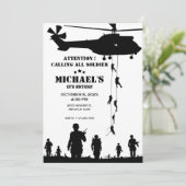 helikopter leger soldaat Verjaardag Kaart (Staand voorkant)