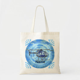 Helikopter met blauw luchtruim canvas tas