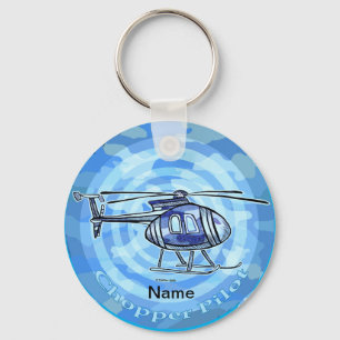 Helikopter met blauwe lucht sleutelhanger