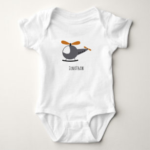 Helikopter met Cartoon en naam Kind-jongen Romper