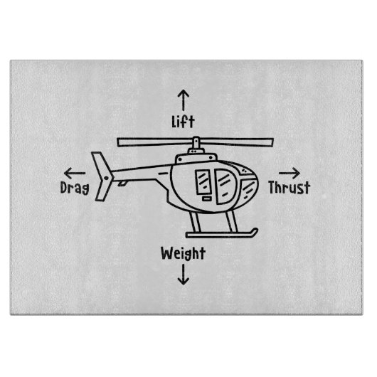Helikopter met helikopter met vier troepen Illustr Snijplank (Voorkant)