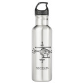 Helikopter met helikopter met vier troepen Illustr Waterfles (Voorkant)