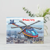 Helikopter met hoge vliegervaring boven stad Birth Kaart (Staand voorkant)