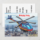 Helikopter met hoge vliegervaring boven stad Birth Kaart (Voorkant / Achterkant)