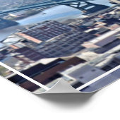 Helikopter met hoog vliegbereik over de weg poster (Hoek)