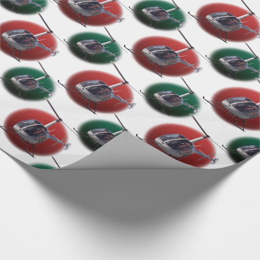 Helikopter met onmiddellijke lading kerstpapier cadeaupapier (Hoek)