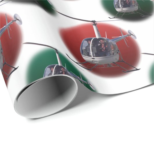 Helikopter met onmiddellijke lading kerstpapier cadeaupapier (Rol Hoek)
