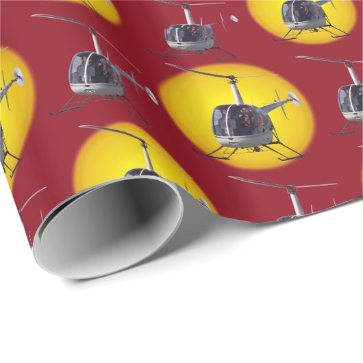 Helikopter met onmiddellijke lading kerstpapier cadeaupapier (Rol Hoek)