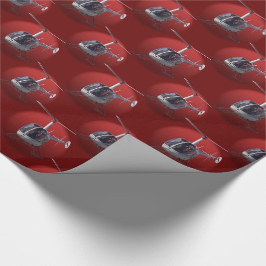 Helikopter met onmiddellijke lading kerstpapier cadeaupapier (Hoek)