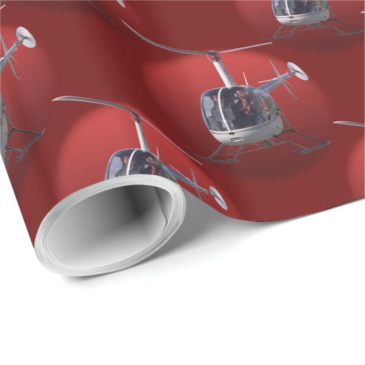 Helikopter met onmiddellijke lading kerstpapier cadeaupapier (Rol Hoek)