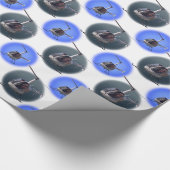 Helikopter met onmiddellijke lading kerstpapier cadeaupapier (Hoek)