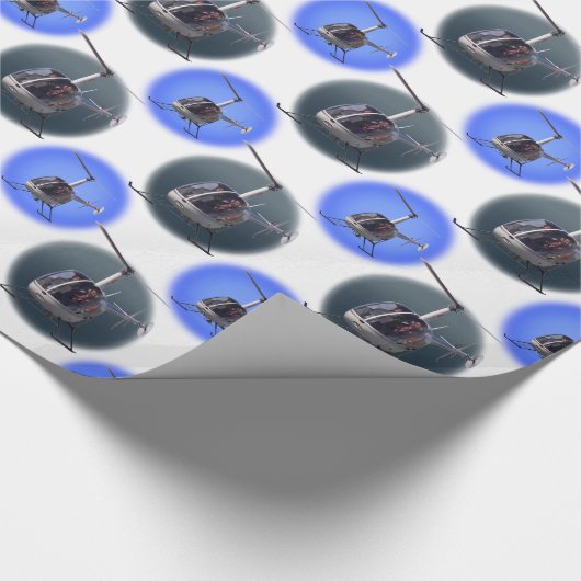 Helikopter met onmiddellijke lading kerstpapier cadeaupapier (Hoek)