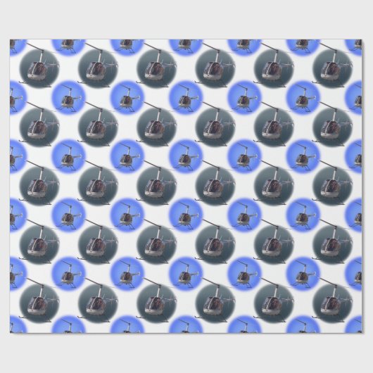 Helikopter met onmiddellijke lading kerstpapier cadeaupapier (Vlak)