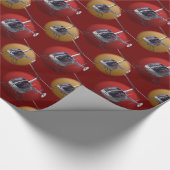 Helikopter met onmiddellijke lading kerstpapier cadeaupapier (Hoek)