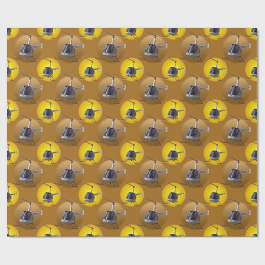 Helikopter met onmiddellijke lading kerstpapier cadeaupapier (Vlak)