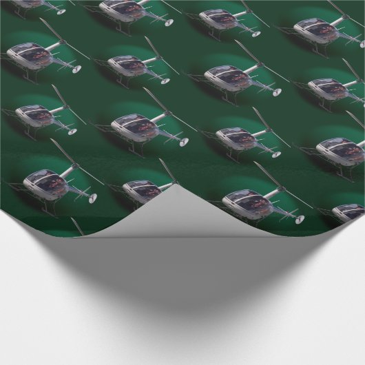 Helikopter met onmiddellijke lading kerstpapier cadeaupapier (Hoek)
