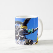 Helikopter met wielrennen voor rotorspoeling koffiemok (Voorkant rechts)