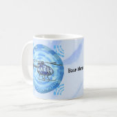 Helikopter mok met blauwe lucht (Voorkant links)